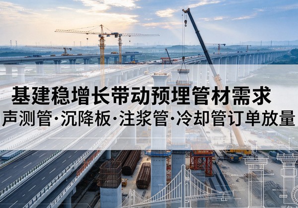 南涧基建稳增长带动预埋监测管材需求，声测管、沉降板、注浆管订单持续放量